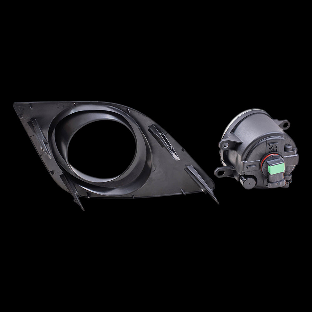 Brock Replacement Pair Set Fog Lights Lamps Clear Lens w/ Bezels Bulbs, Wiring & Switch Compatible with 2014-2016 Corolla 81220-02160 TO2593129