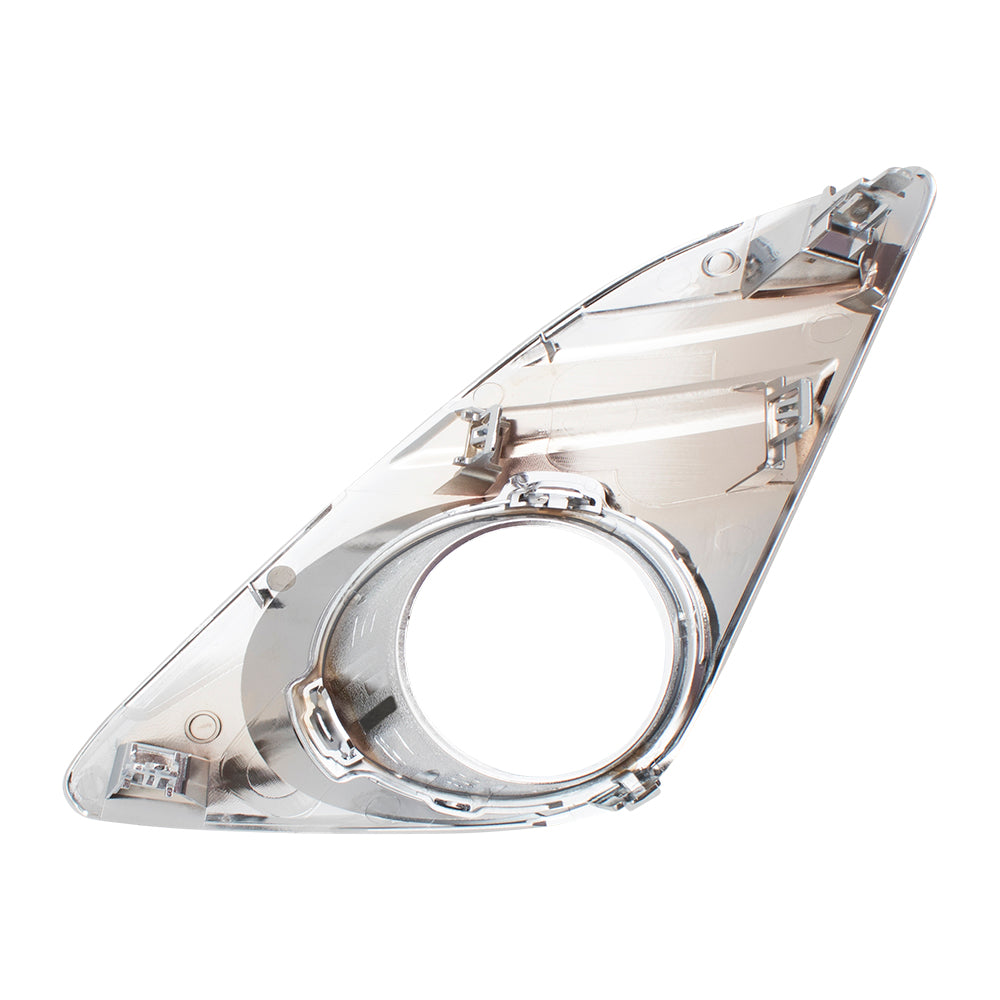 Brock Replacement Passengers Fog Lamp Chrome Cover Front Right Bumper Light Hole Trim Bezel Compatible with 12-14 Camry 5212706310 TO1039148