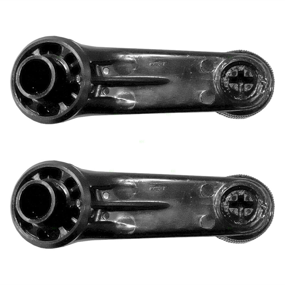 Brock Replacement Front Manual Window Regulators and Black with Chrome Crank Handles Compatible with 90-95 4Runner