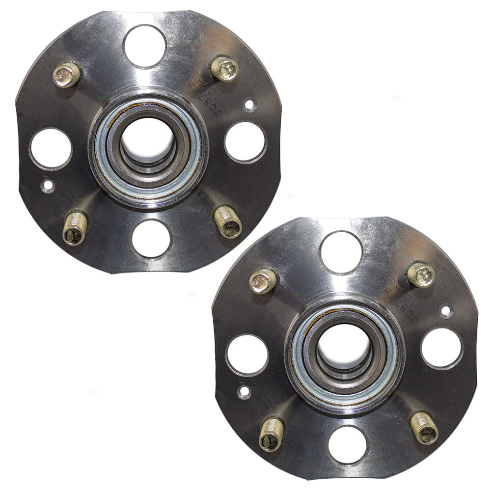 Brock Replacement Pair of Rear Wheel Hub Bearings Compatible with 98-02 Accord 2.3L w/ 4 Lug Disc Brakes 42200-S84-C31