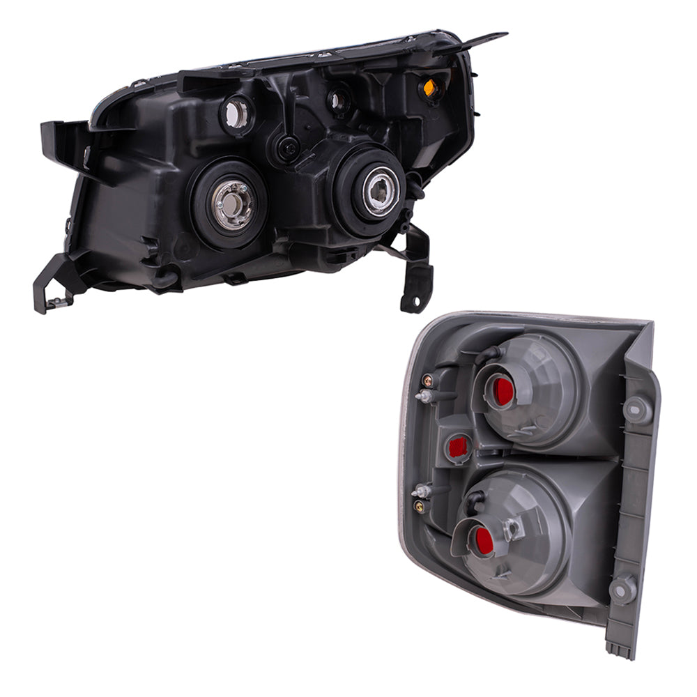 Brock Replacement Halogen Headlights and Tail Lights Compatible with 2006 2007 2008 Pilot