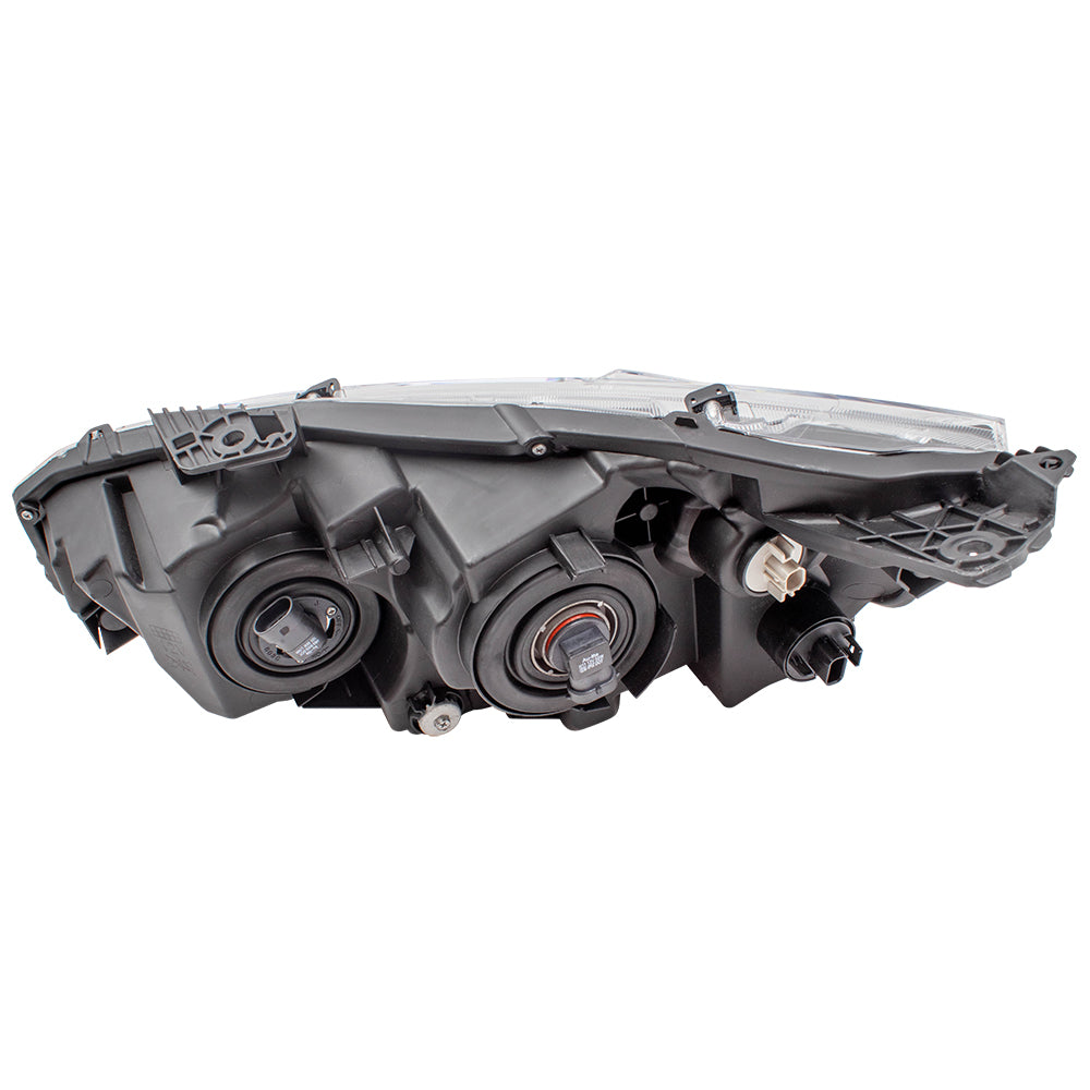 Brock Replacement Passenger Halogen Headlight with Chrome Bezel Compatible with 2016-2019 Civic Sedan Coupe Hatchback
