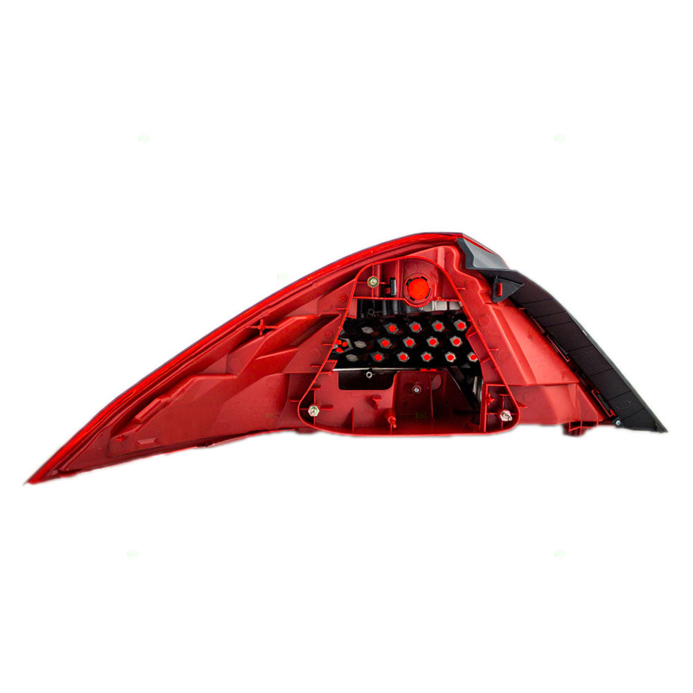 Brock Replacement Passengers Taillight Tail Lamp with Black Rim Compatible with 06-07 Accord 33501SDNA11