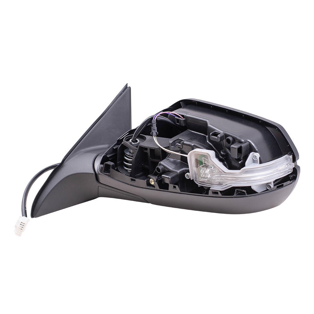Brock Replacement Drivers Power Mirror w/ Heat Signal Flat Glass Compatible with 2016-2018 HR-V EX EX-L
