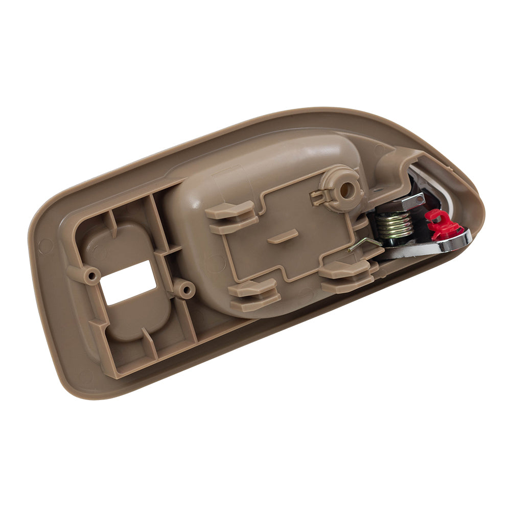 Brock Replacement Drivers Front Inside Interior Door Handle Beige & Chrome Compatible with Accord Sedan Wagon 72165-SV4-003ZE