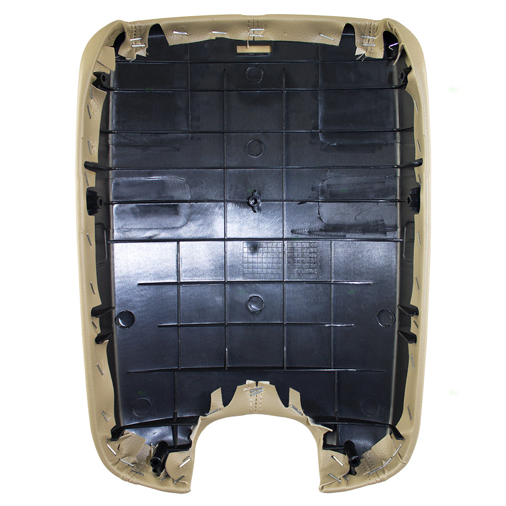 Brock Replacement Beige Leatherette Center Console Armrest Cover Synthetic Leather Lid w/Plastic Plate Repair Compatible with 08-12 Accord 83450-TA5-A31ZC