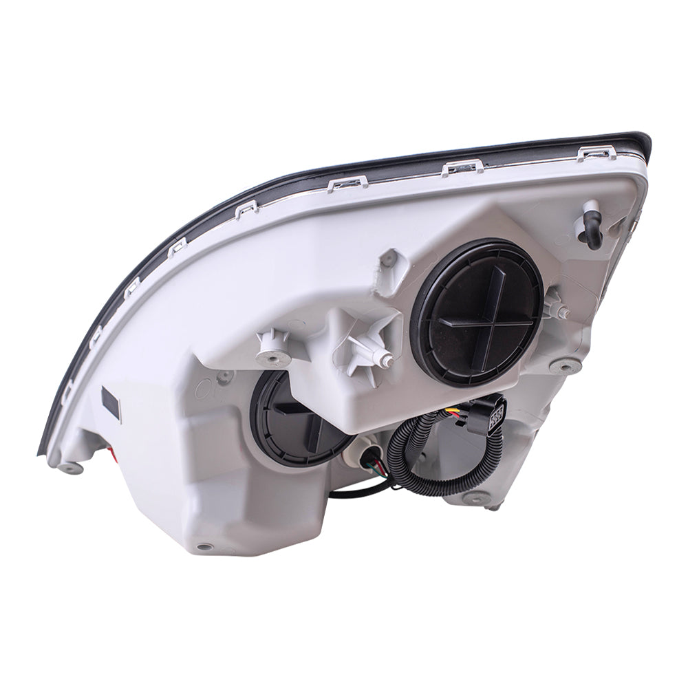 Brock Replacement Halogen Combination Headlight Assembly Passenger Side with Chrome Bezel Compatible with 04-18 VNL 04-18 VNM 04-15 VN