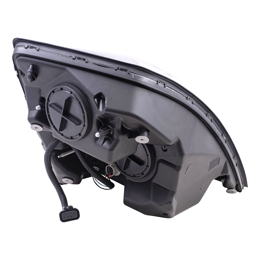 Brock Replacement Halogen Combination Headlight Assembly Driver Side with Black Bezel Compatible with 04-18 VNL 04-18 VNM 04-15 VN