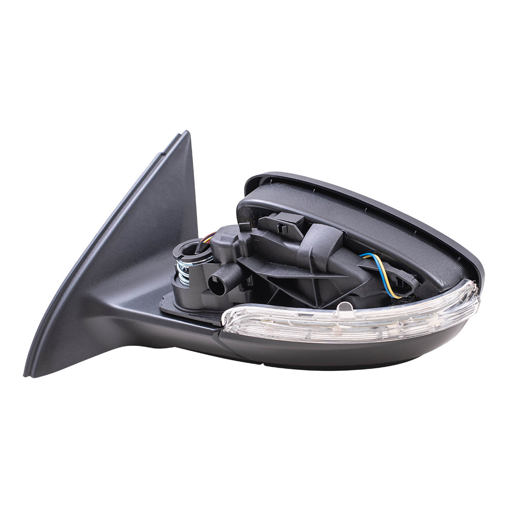 Brock Aftermarket Replacement Driver Left Power Mirror Paint to Match Gray with Heat-Signal-Memory-Manual Fold without Blind Spot Detection Compatible with 2011-2018 Volkswagen Jetta