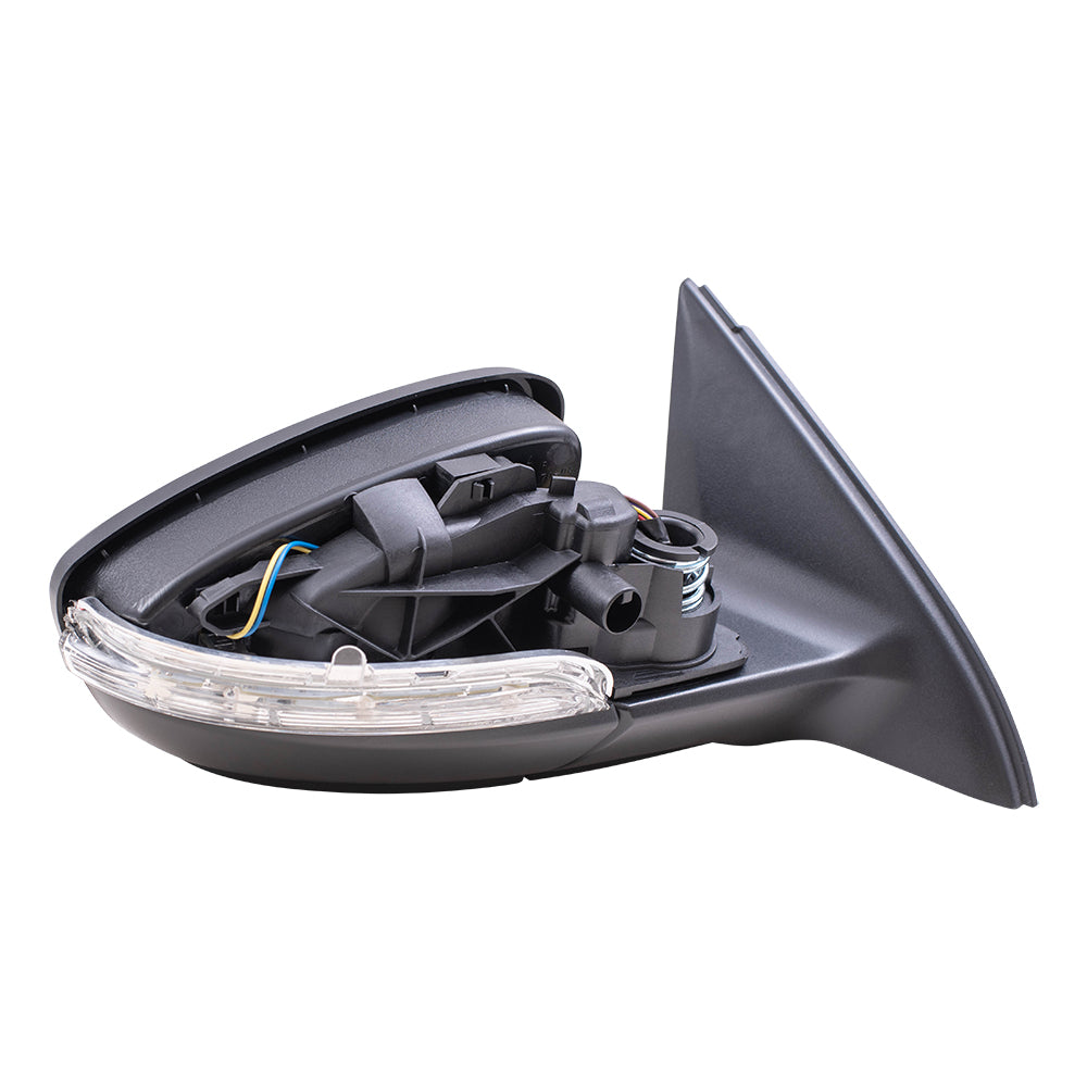 Brock Aftermarket Replacement Passenger Right Power Mirror Paint to Match Gray with Heat-Signal-Memory-Manual Fold without Blind Spot Detection Compatible with 2011-2018 Volkswagen Jetta