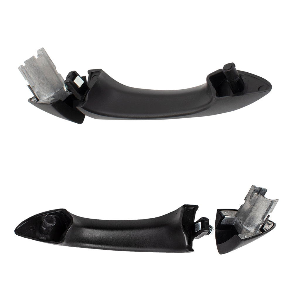 Brock Replacement Rear Driver and Passenger Side Textured Black Outside Door Handles Without Keyhole Compatible with 2000-2006 X5