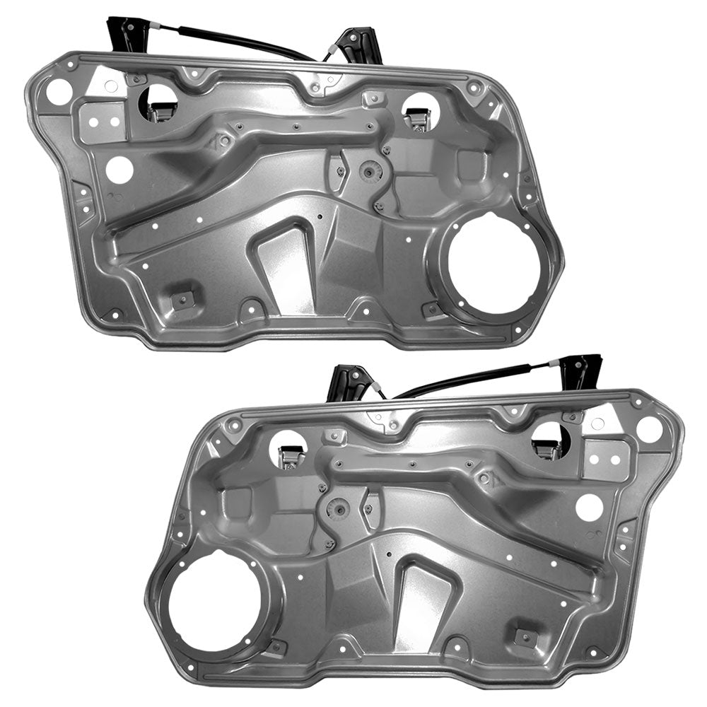 Brock Replacement Front Driver and Passenger Side Power Window Regulators without Motor with Interior Door Panel Compatible with 1999-2005 A4 1999-2005 Golf both Gen 4 ONLY 1J4837461H 1J4837462H