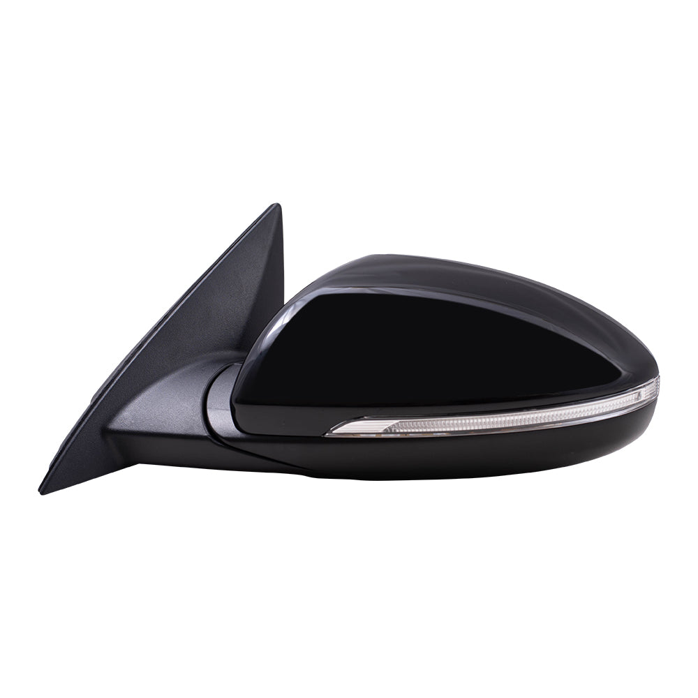 Brock Replacement Driver Side Power Mirror Paint to Match Black with Heat-Signal without Blind Spot Detection Compatible with 20 Forte Sedan