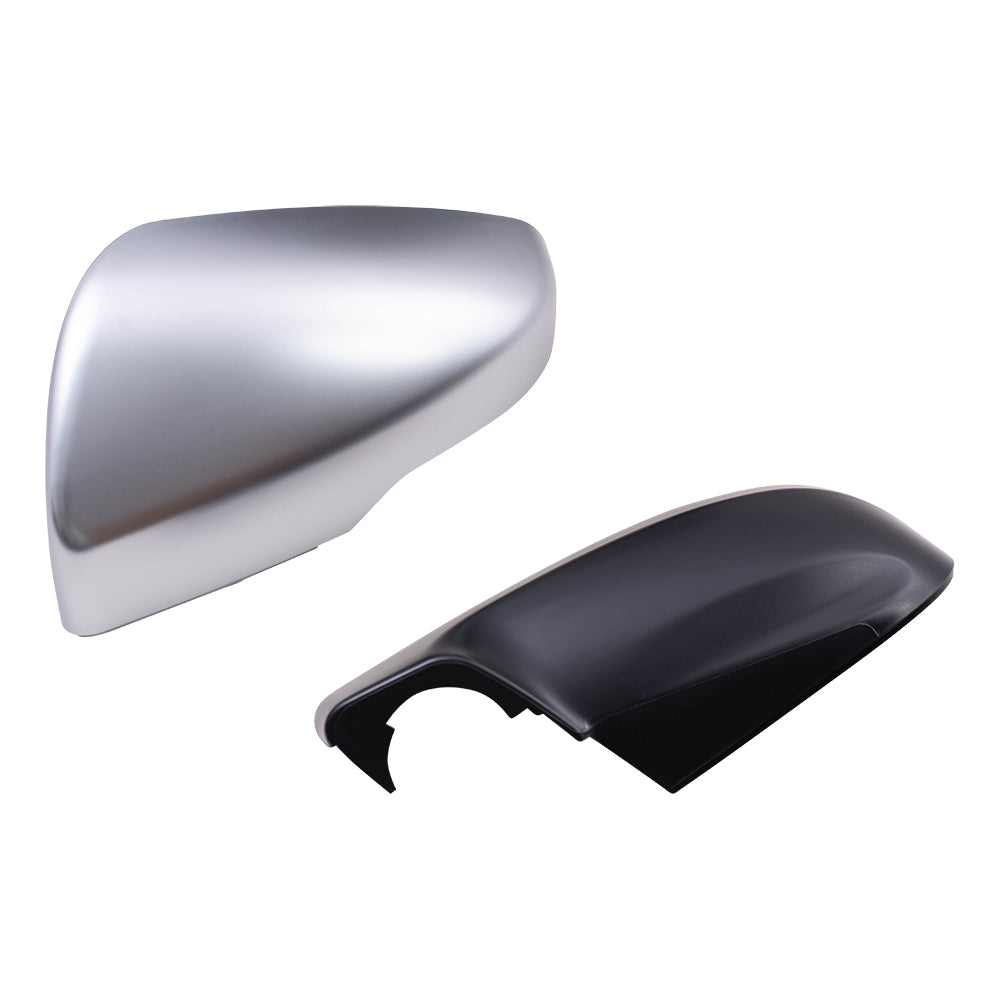 Brock Replacement Driver Side Power Mirror with Paint to Match Black Base & Silver Cover with Heat and Signal without Blind Spot Detection Compatible with 2018-2019 Legacy
