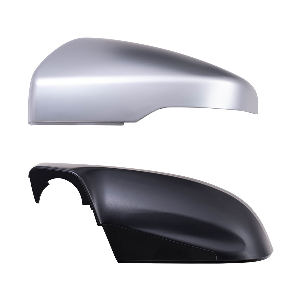 Brock Replacement Driver Side Power Mirror with Paint to Match Black Base and Silver Cover with Heat, Signal and Blind Spot Detection Compatible with 2017-2020 Impreza