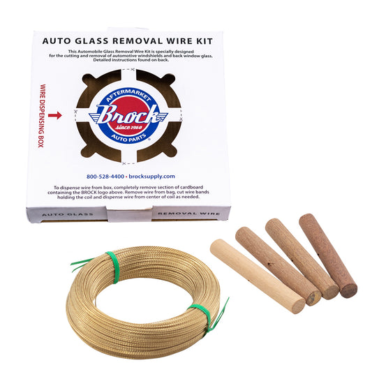 Windshield Auto Glass Removal Wire Kit 540 ft Stainless Steel Gold Braided Wiring w/ 4 Handles for Auto Glass Cutting Repair Disposal