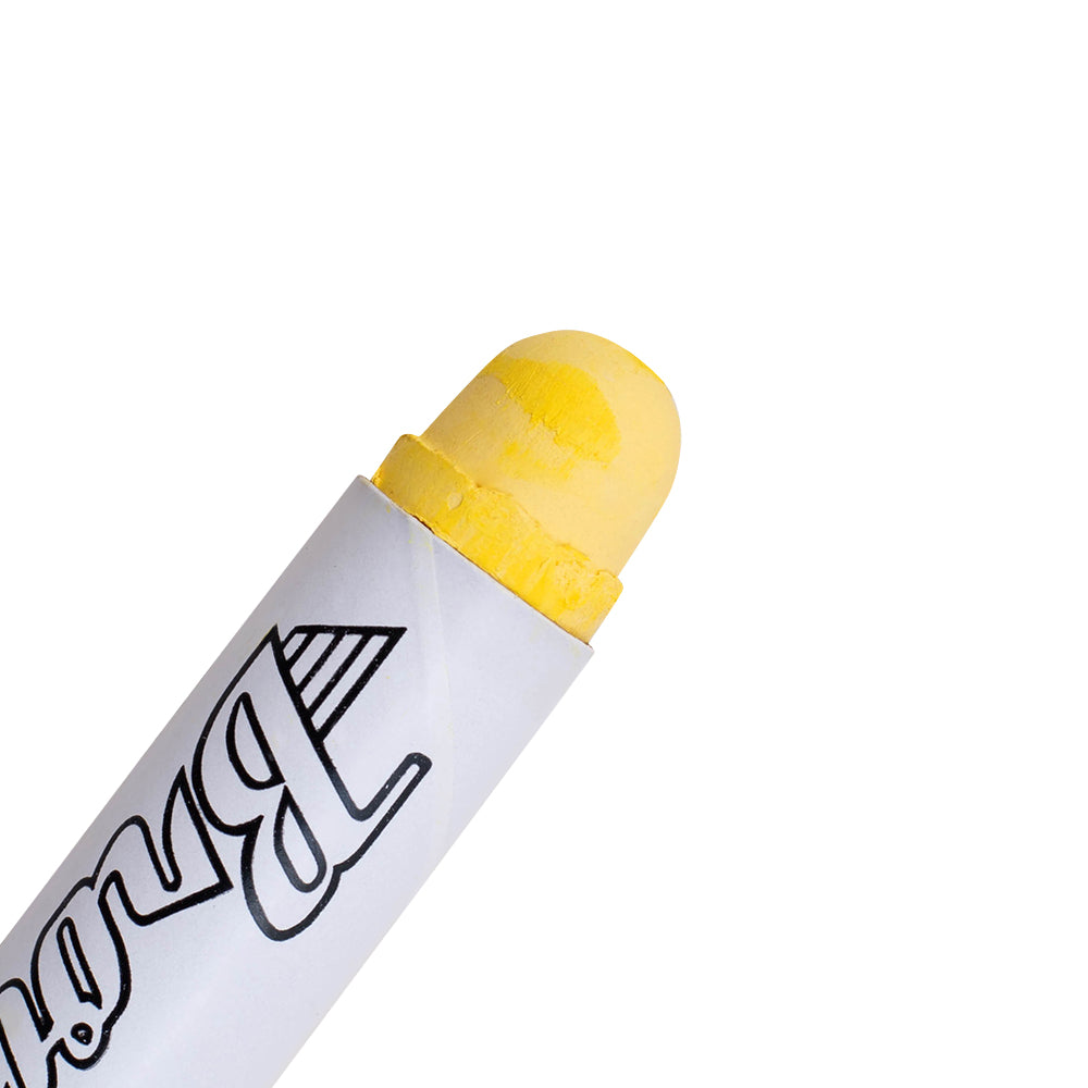 Brock Markal E Paintstik Yellow - High Intensity Solid Paint Marking Crayon - Multi-Surface - Fast Drying - Wear & Water Resistant For Dimly Lit Areas - Dozen
