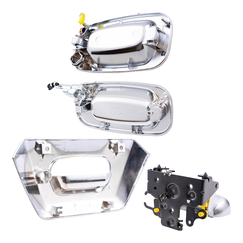 Brock Replacement Front and Rear Outside Door Handles, Tailgate Handle and Tailgate Handle Bezel 6 Piece Set Compatible with 2002-2006 Avalanche