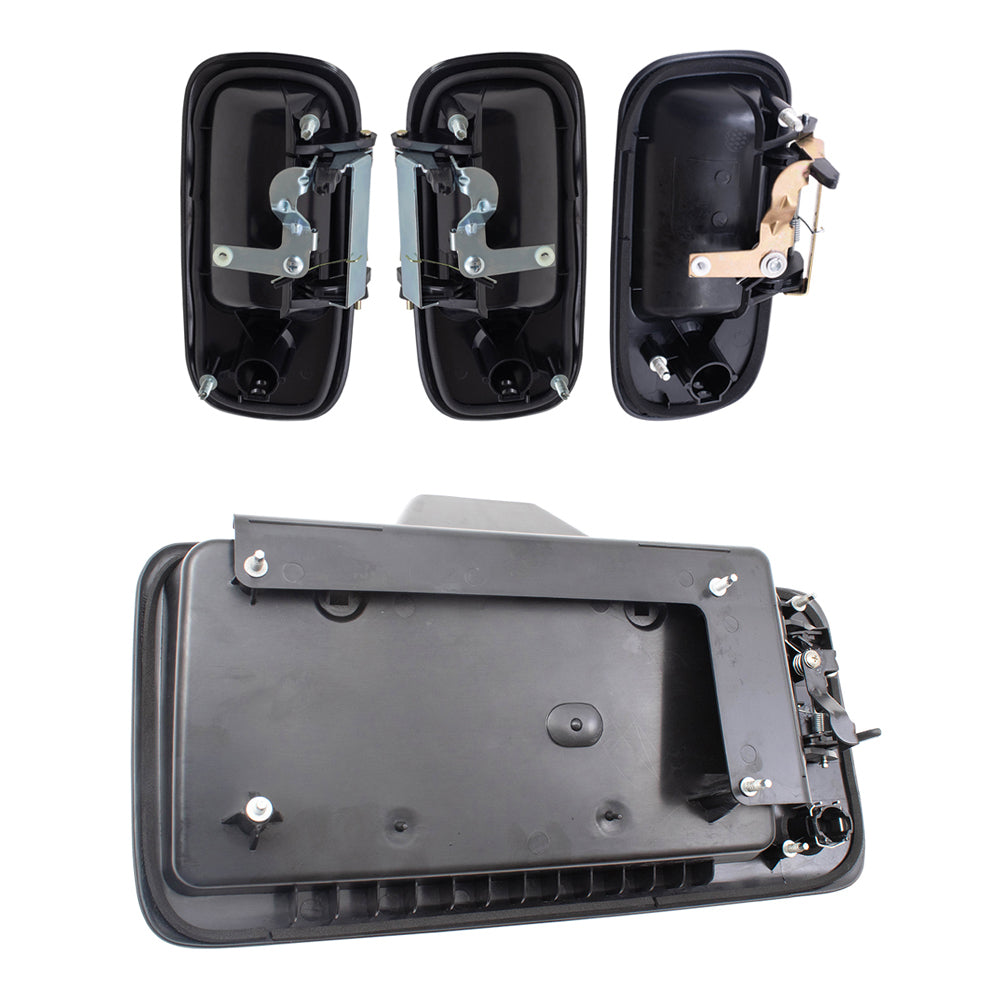 Brock Aftermarket Replacement Front-Side Hinged-Back Outside Door Handle 4 Piece Set Compatible With 2010-2022 Chevy Express