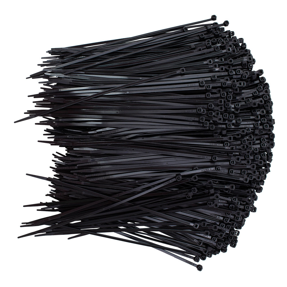 1000 Pc Bag Black Nylon 8" Cable Zip Ties Self Locking Head UV Heat Crafts Home
