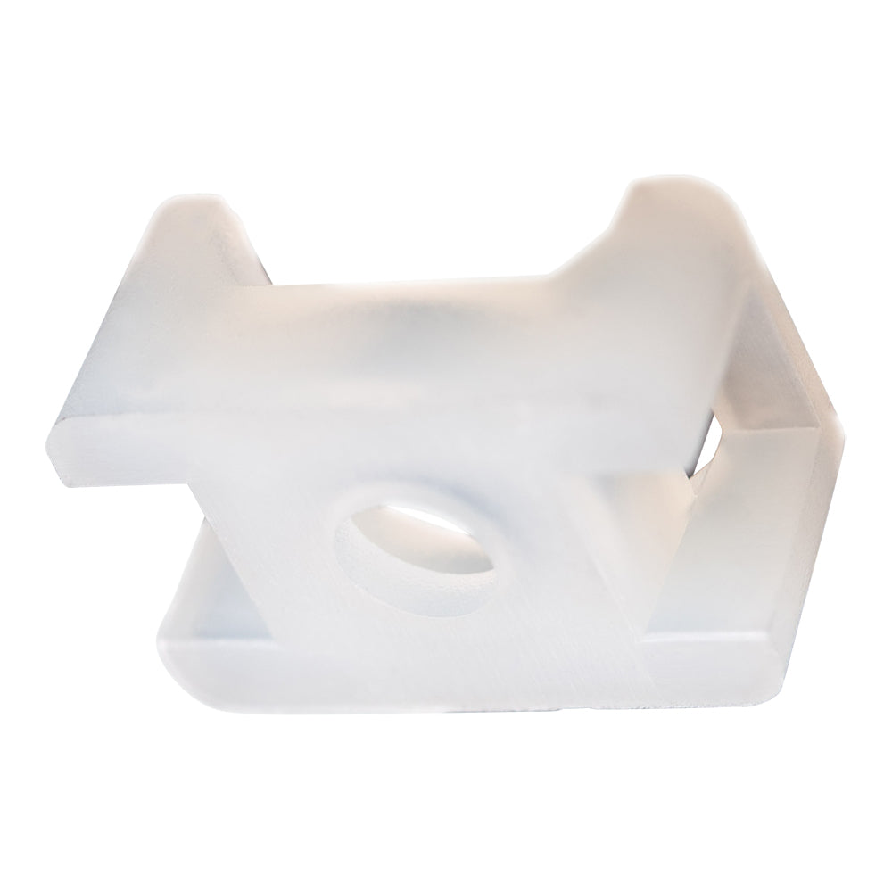 Brock 100 Piece Set Screw Fixing White .6" x .4" One Hundred Cable Tie Mounts