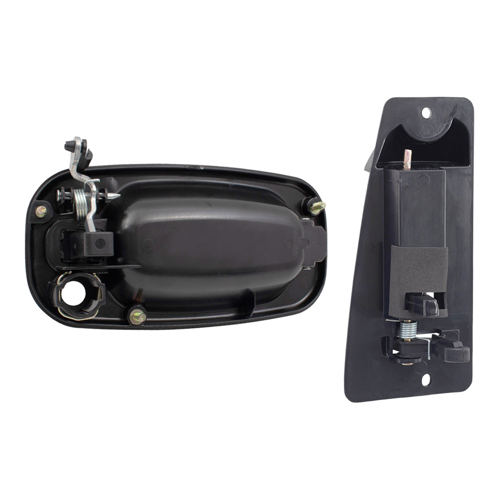 Front and Rear Outside Door Handles 4 Piece Set Compatible with 1999-2007 Silverado/ 1999-2007 Sierra/ 2002-2004 Sierra Denali Extended Cab ONLY