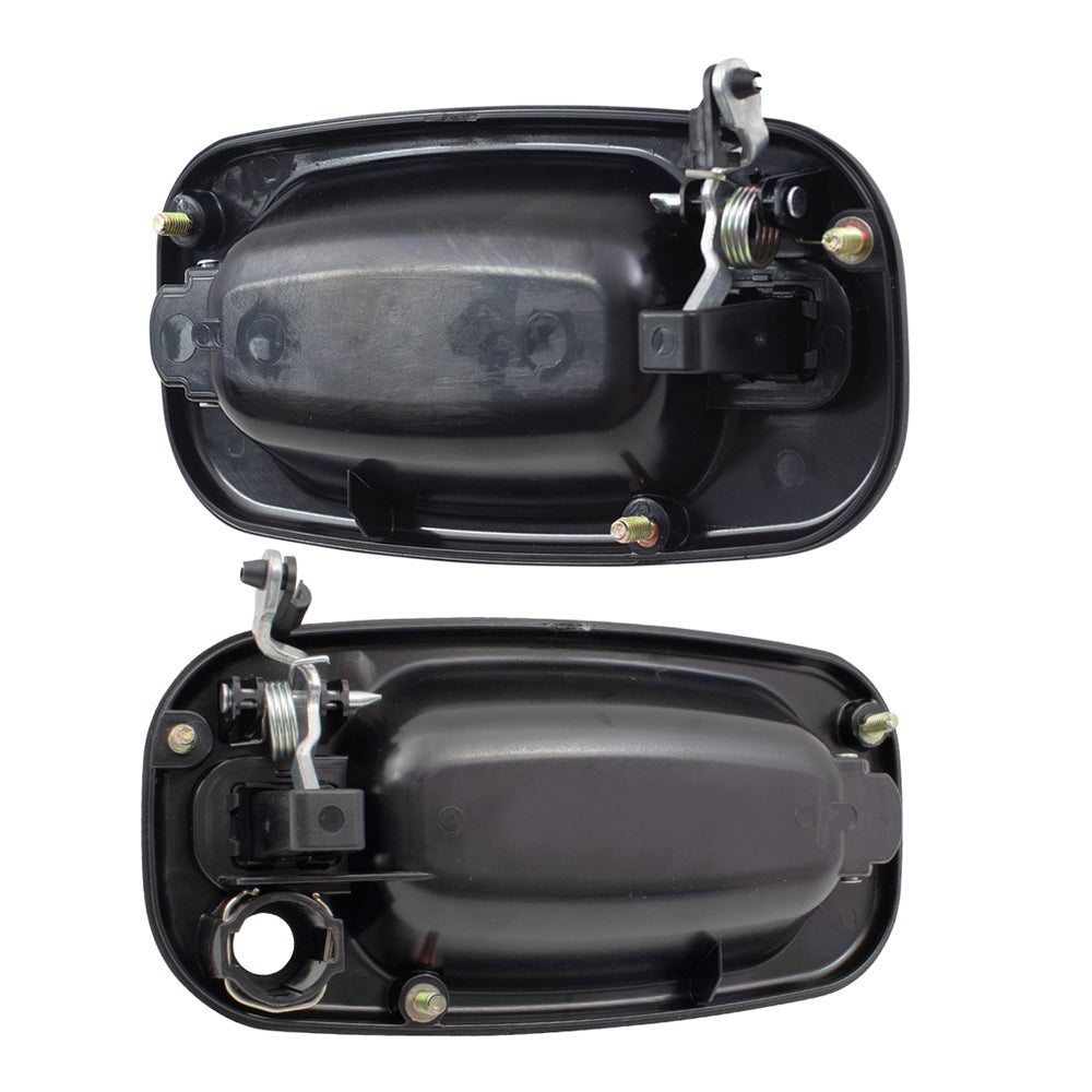 Front Outside Door Handles Set, Driver Side with Keyhole and Passenger Side Without Keyhole Compatible with 1999-2007 Various Model Trucks & SUVs