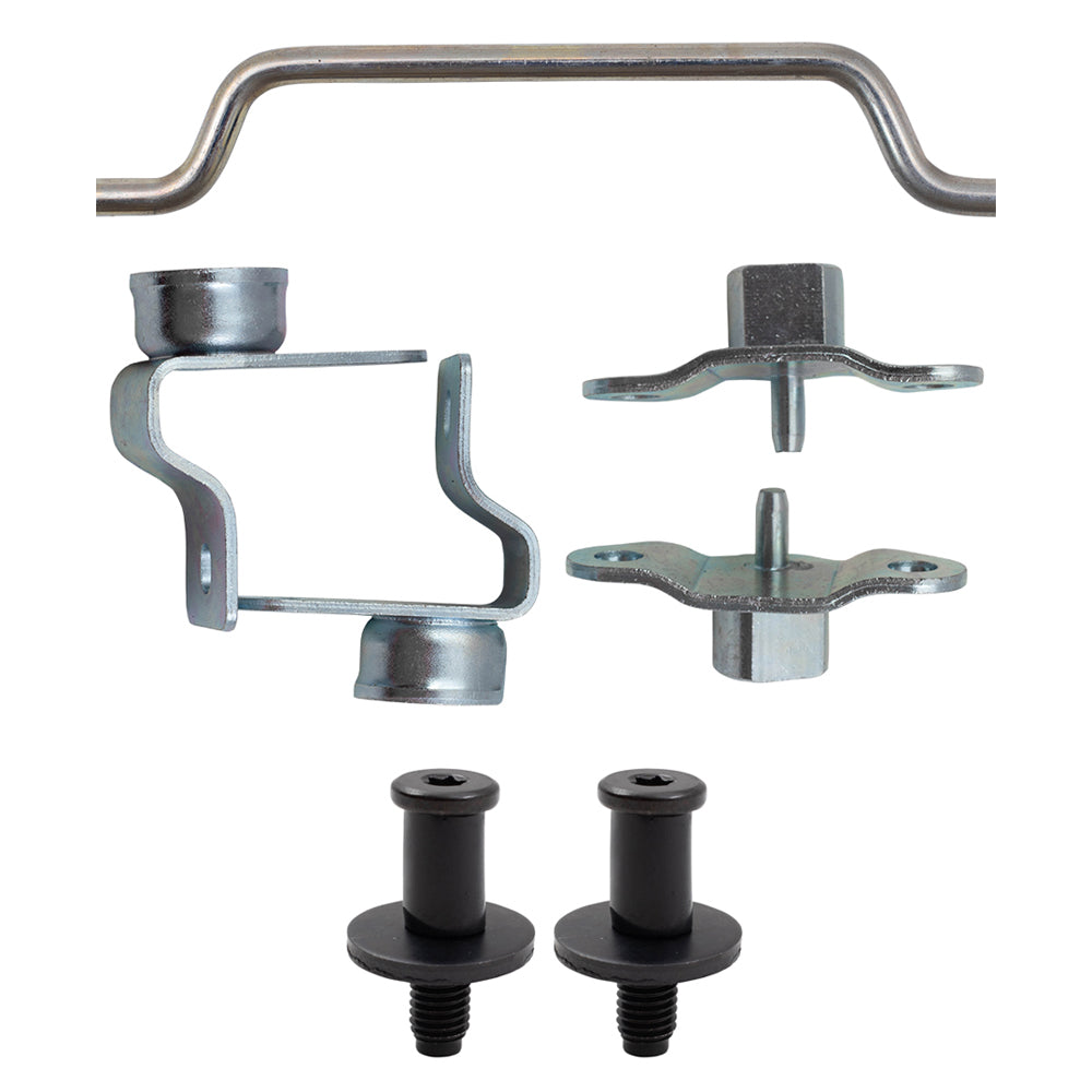 Brock Replacement 8 Pc Tailgate Latch Rod Hinge Striker Bolt Kit compatible with 99-07 Silverado Sierra Stepside