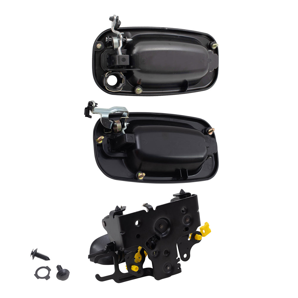 Brock Replacement Front and Rear Outside Door Handles, Tailgate Handle and Tailgate Handle Bezel 6 Piece Set Compatible with 2002-2006 Avalanche