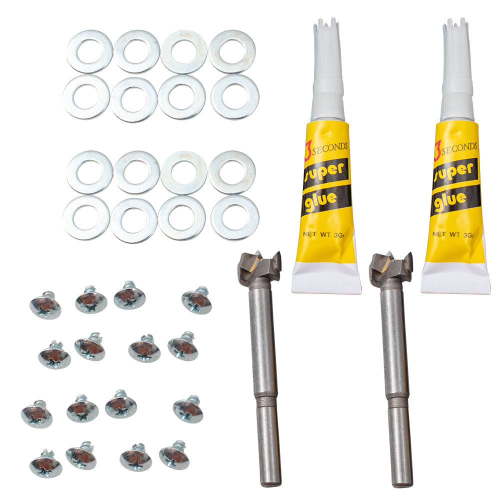 Brock Replacement Set of 2 Drivers Gray & Chrome Inside Interior Door Handle Repair Kits Compatible with 05-10 Grand Cherokee 1EH131D1AA 1BC141D5AA