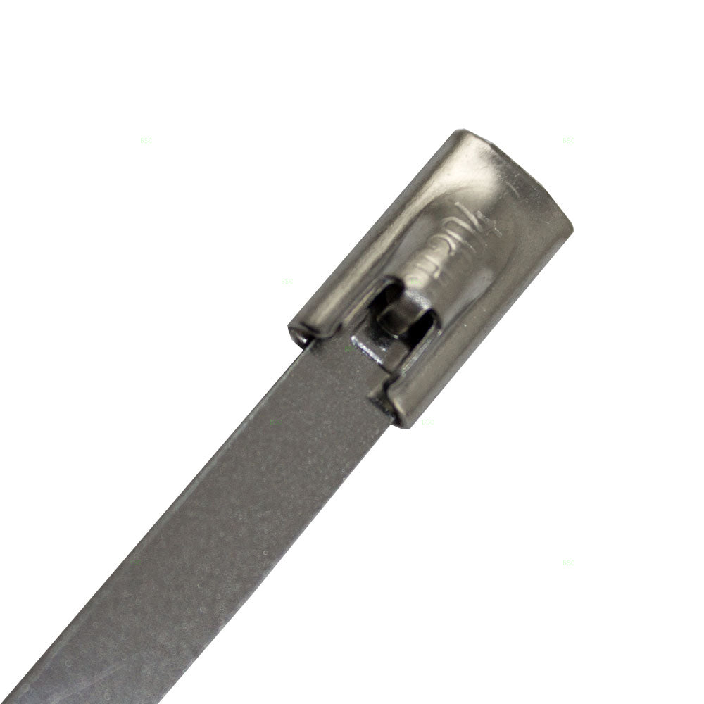 100 Pc Bag Stainless Steel Cable Ties Self-Locking Head 0.18x8" Pipe Wire Wrap