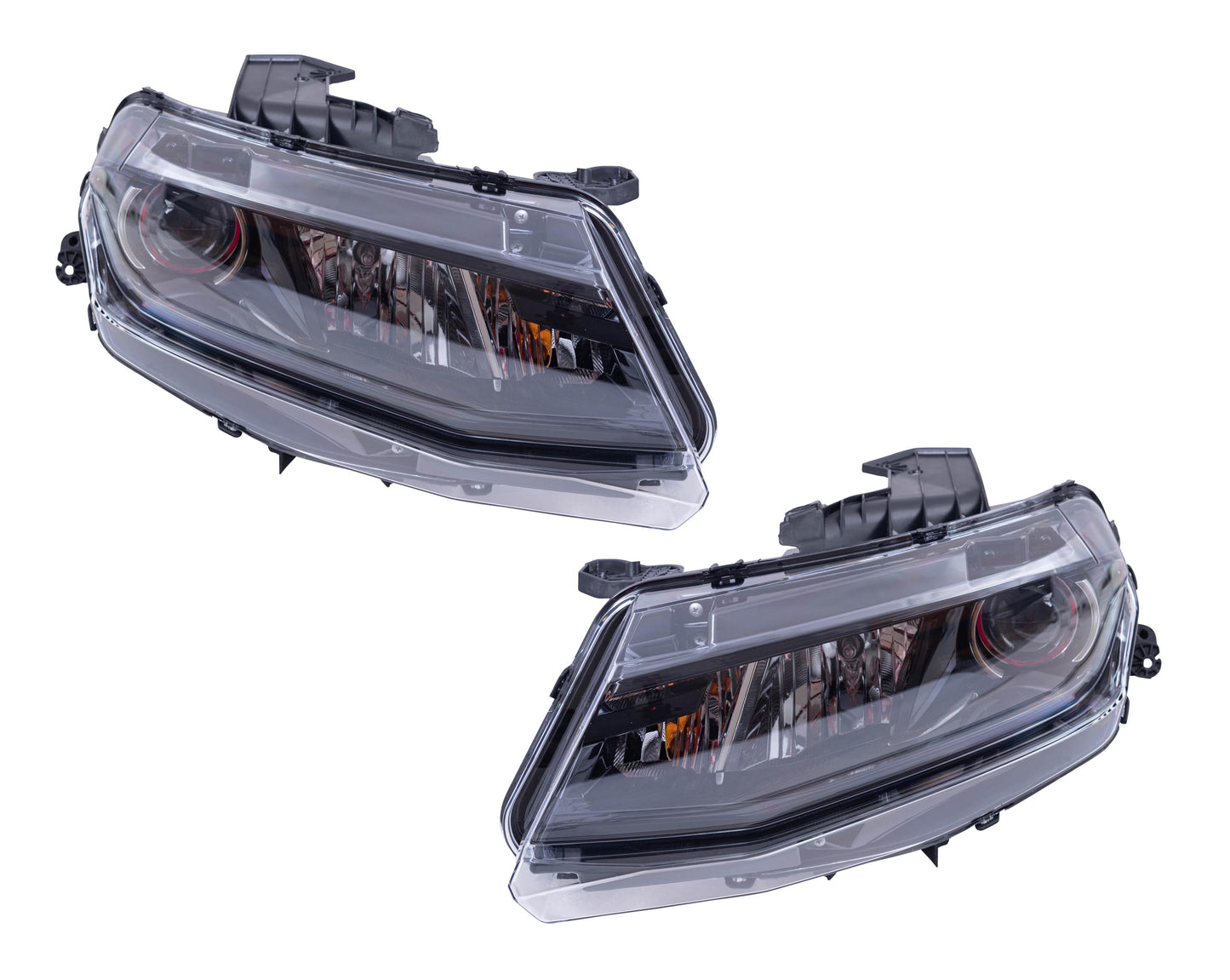 Brock Aftermarket Replacement Driver Left Passenger Right Halogen Combination Headlight Assembly Set Compatible With 2016-2018 Chevy Camaro