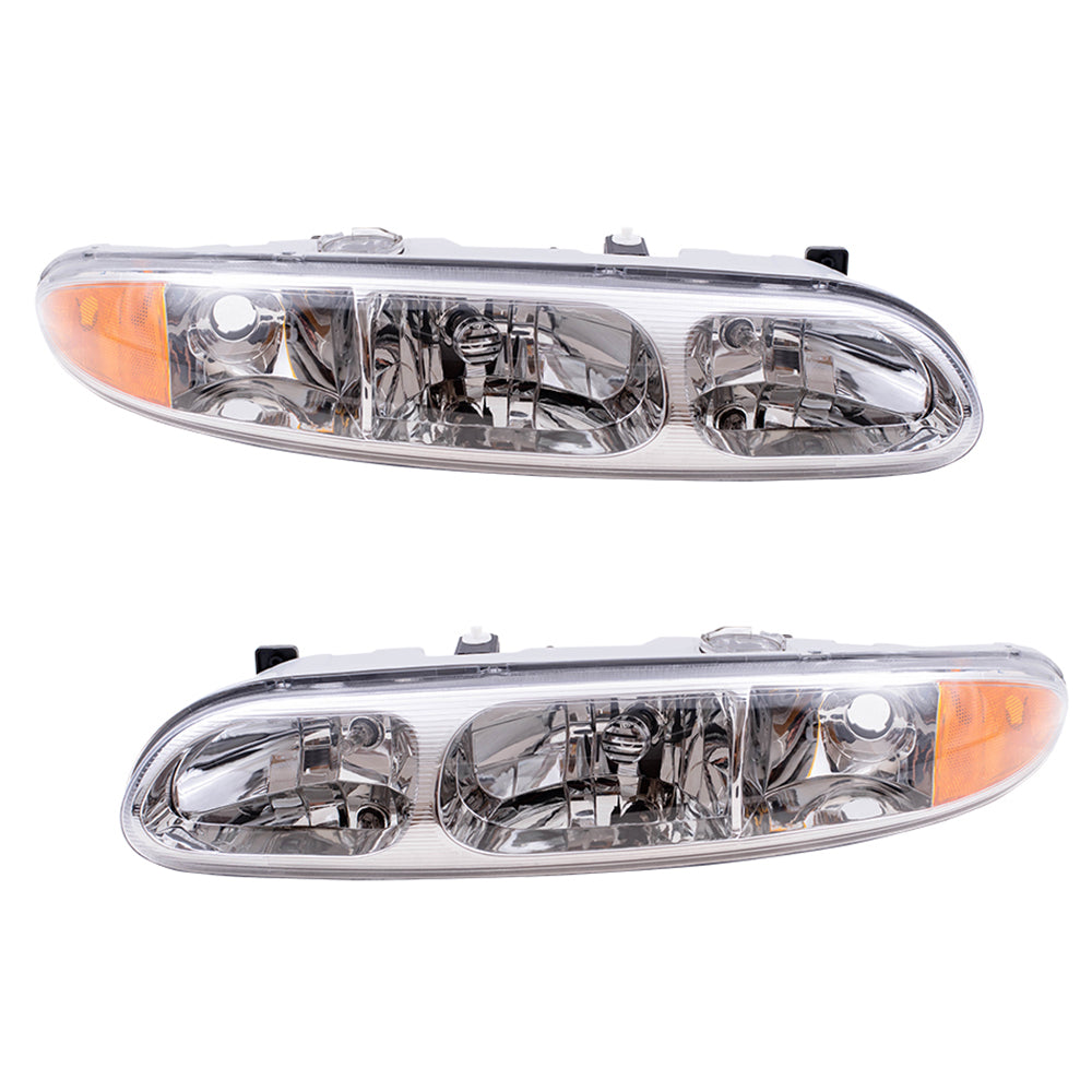 Brock Headlights Set fits 1999-2004 Oldsmobile Alero Pair Headlamps w/Housing Assembly