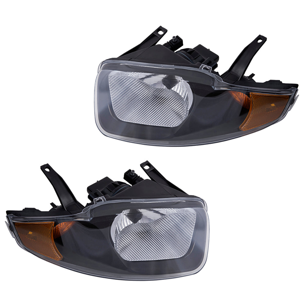 Brock Replacement Driver and Passenger Set Headlights Compatible with 2003 2004 2005 Cavalier 22707274 22707273