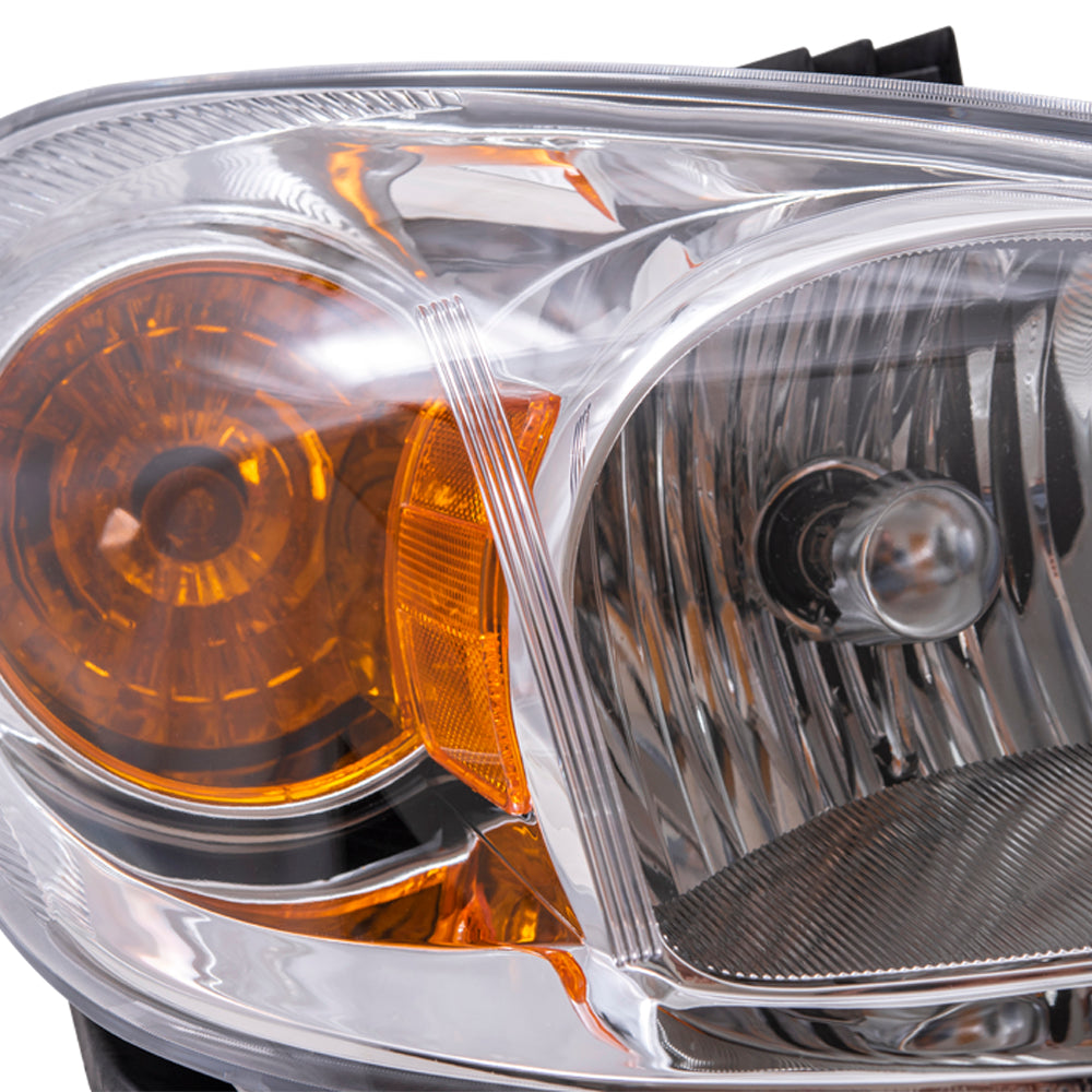 Brock Replacement Passenger Headlight Clear Lens with Amber Signal Reflector & Bracket Compatible with 2005-2010 Cobalt 22740620