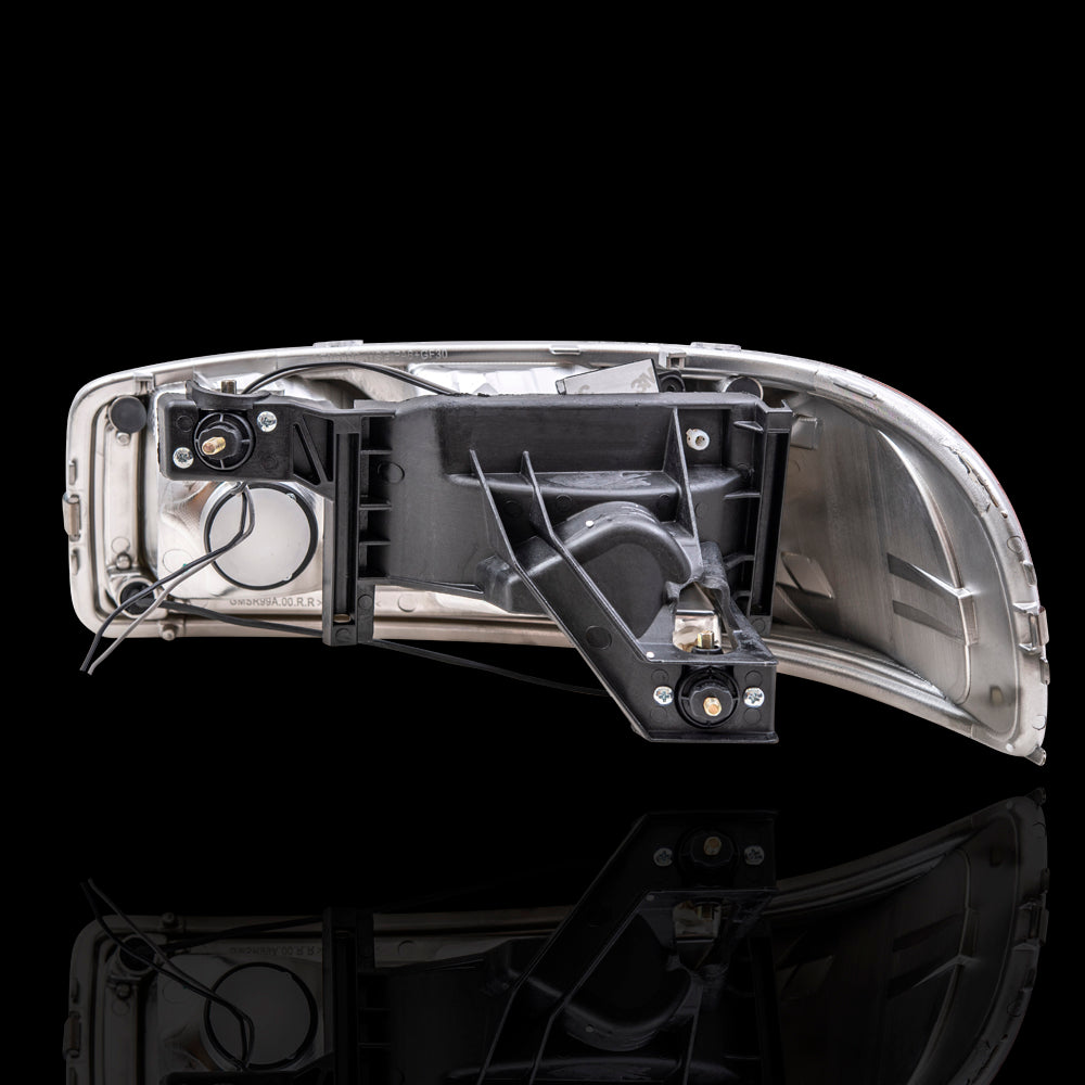 Brock Aftermarket Replacement Driver Left Passenger Right Combination Headlight Unit With LED Daytime Running Light Performance Set Compatible With 1999-2006 GMC Sierra