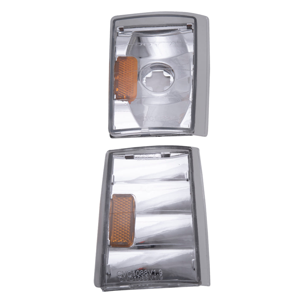 Brock Aftermarket Replacement Front Rear Driver Left Passenger Right 10 Piece Composite Type Performance Light Set Chrome Compatible with 1988-1993 Chevy C/K Pickup