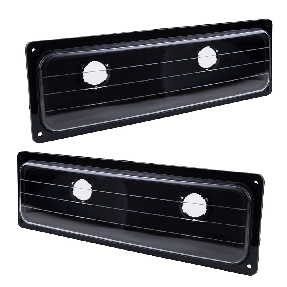 Brock Aftermarket Replacement Front Driver Left Passenger Right 10 Piece Composite Type Performance Light Set Black Bezel Compatible with 1994-2002 Chevy C/K Pickup