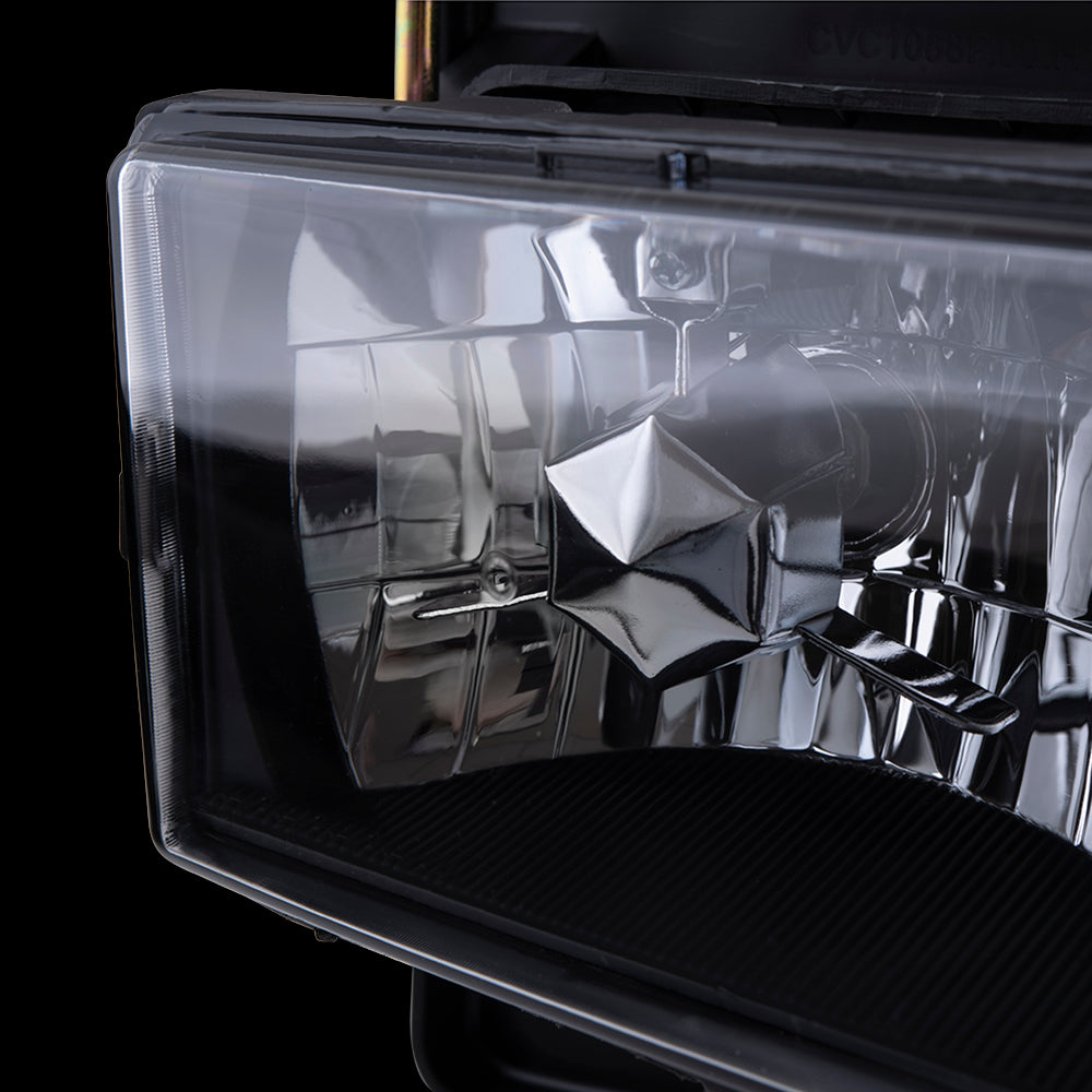 Brock Aftermarket Replacement Front Driver Left Passenger Right 8 Piece Composite Type Performance Light Set Black Bezel Compatible with 1994-2002 Chevy C/K Pickup