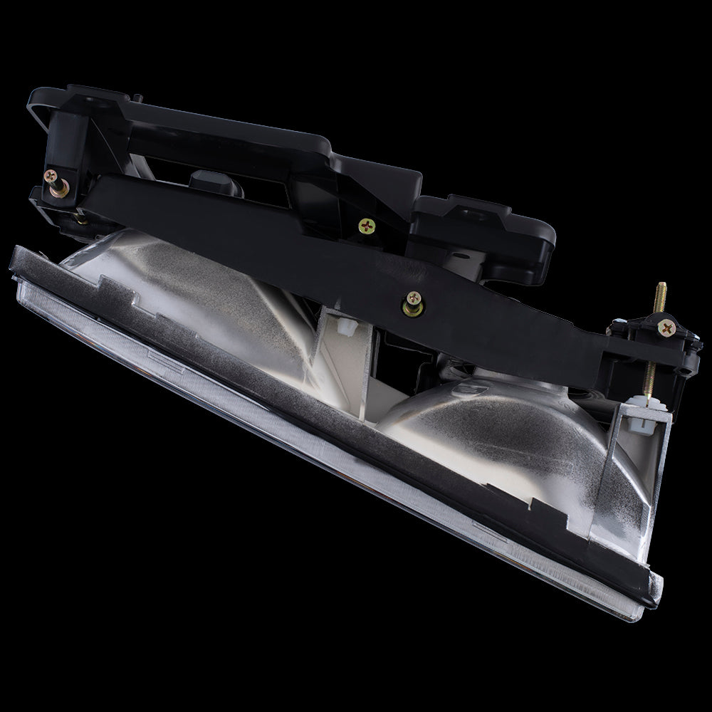 Brock Aftermarket Replacement Front Driver Left Passenger Right 8 Piece Composite Type Performance Light Set Black Bezel Compatible with 1994-2002 Chevy C/K Pickup