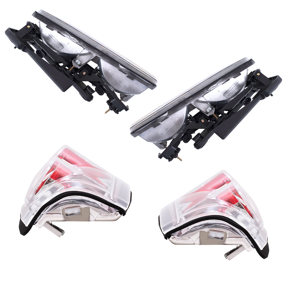 Brock Aftermarket Replacement Front Driver Left Passenger Right 10 Piece Composite Type Performance Light Set Black Bezel Compatible with 1994-2002 GMC C/K Pickup