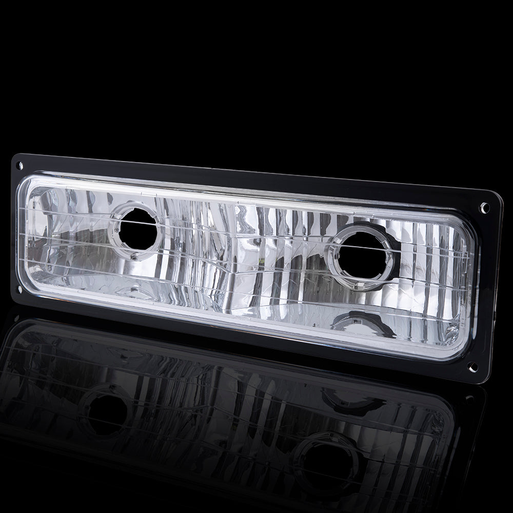 Brock Aftermarket Replacement Front Driver Left Passenger Right 8 Piece Composite Type Performance Light Set Chrome Bezel Compatible with 1994-2002 GMC C/K Pickup