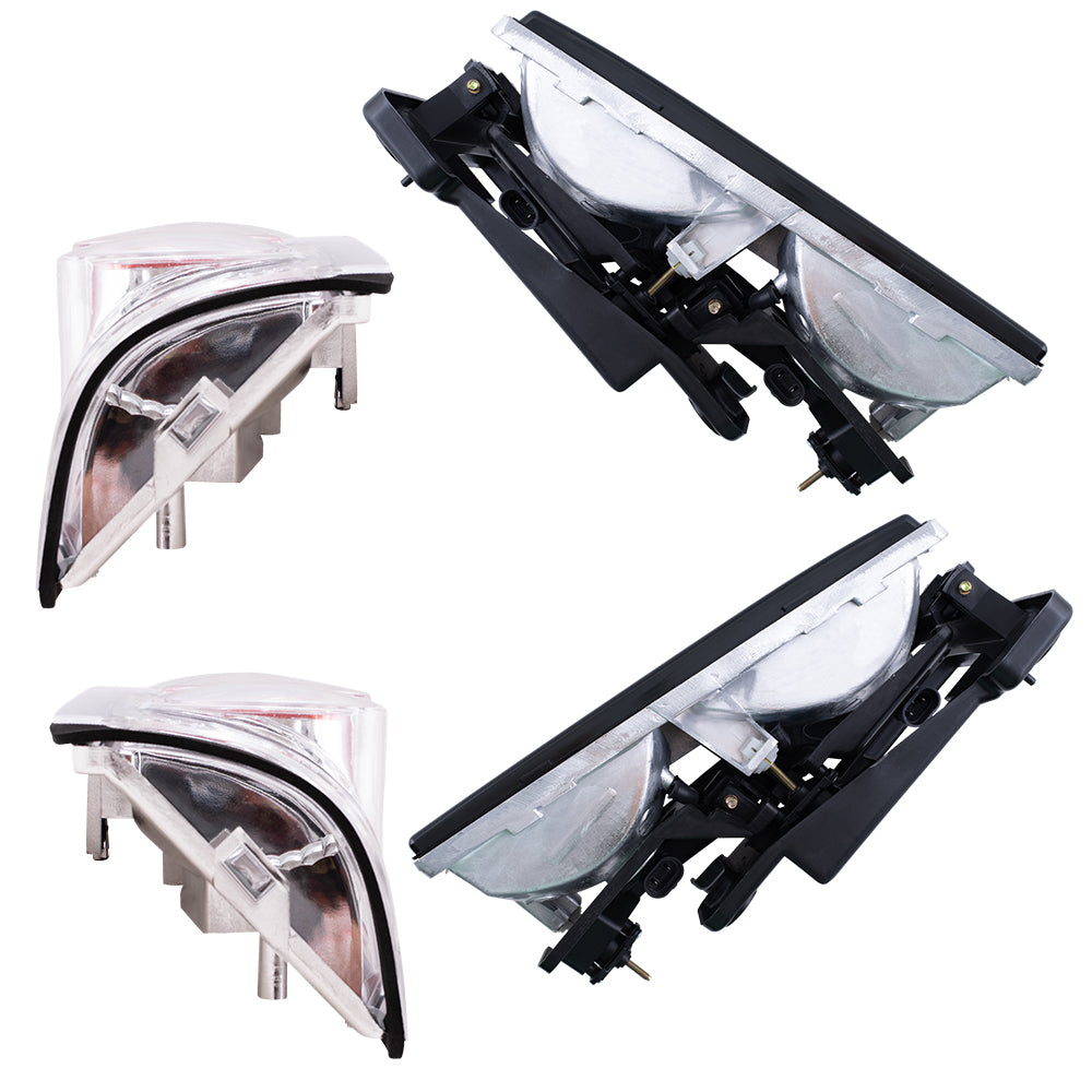 Brock Aftermarket Replacement Front Driver Left Passenger Right 10 Piece Composite Type Performance Light Set Smoked Lens Chrome Bezel Compatible with 1994-2002 GMC C/K Pickup