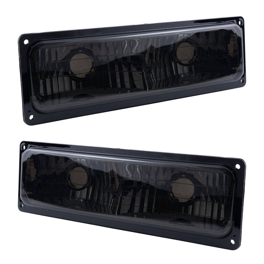 Brock Aftermarket Replacement Front Driver Left Passenger Right 10 Piece Composite Type Performance Light Set Smoked Lens Chrome Bezel Compatible with 1994-2002 GMC C/K Pickup
