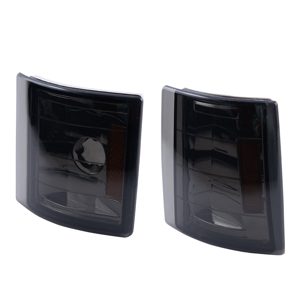 Brock Aftermarket Replacement Front Driver Left Passenger Right 10 Piece Composite Type Performance Light Set Smoked Lens Chrome Bezel Compatible with 1994-2002 GMC C/K Pickup