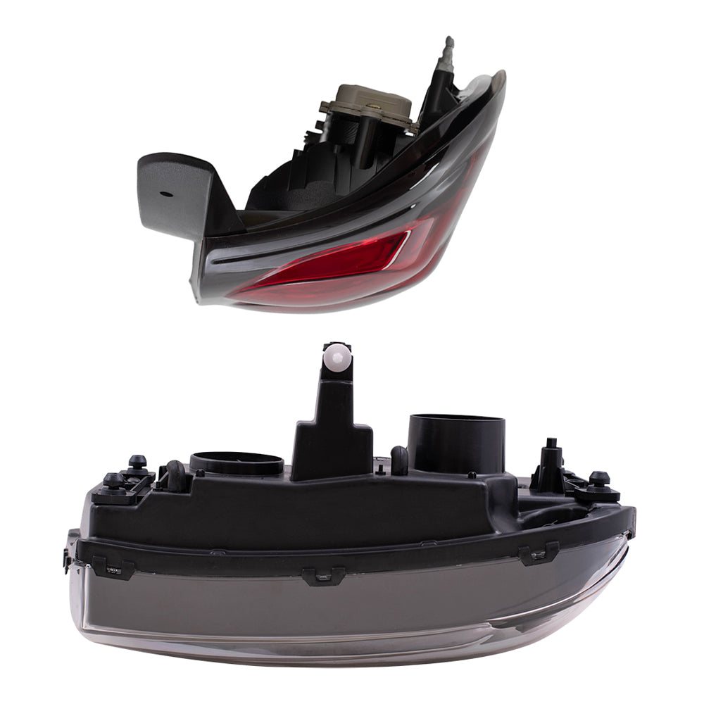 Brock Replacement Headlights and Tail Lights Compatible with 2006-2009 Trailblazer 2006 Trailblazer EXT