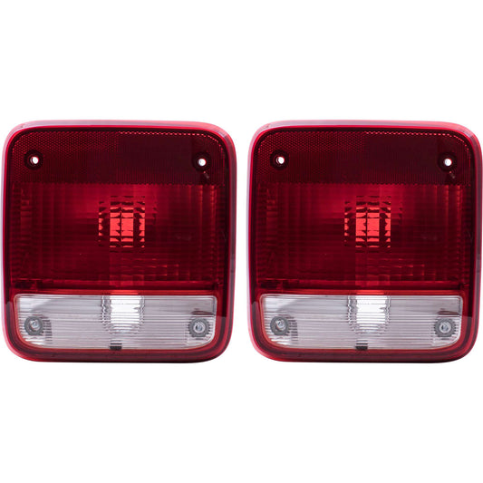 Brock Replacement Driver and Passenger Set Tail Lights Compatible with 1985-1996 G10 P10 P20 G1500 G20 G2500 P2500 G30 G3500 P3500 Van 5977495 5977496