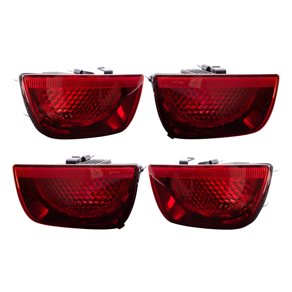 Brock Replacement 4 Pc Set Inner and Outer Tail Lights Compatible with 2010-2013 Camaro with RS Package 92244323 92244324 92244325 92244326
