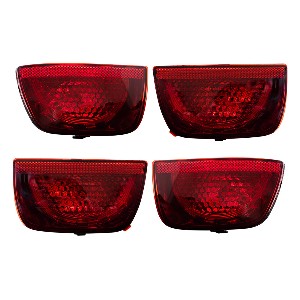 Brock Replacement 4 Pc Set Inner and Outer Tail Lights Compatible with 2010-2013 Camaro with RS Package 92244323 92244324 92244325 92244326