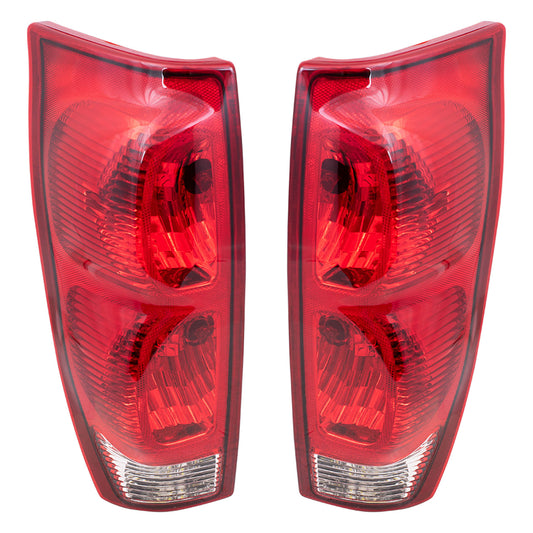 Brock Replacement Driver and Passenger Set Tail Lights Compatible with 2002-2006 Avalanche Pickup Truck 15771437 15092493